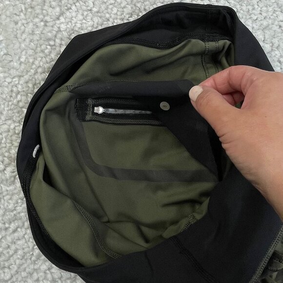 Lululemon Run Top Speed Crop Legging Green Camo Womens 8 - Picture 4 of 9